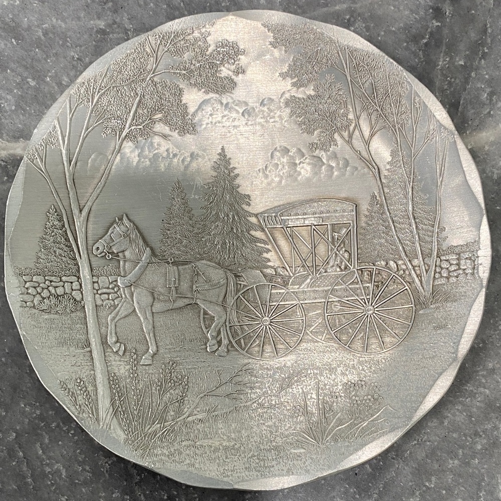 Wendell August Silver Coaster Coaster with Country Doctor Design. 4 3/8”